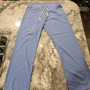 Figs ceil blue flare scrub pants